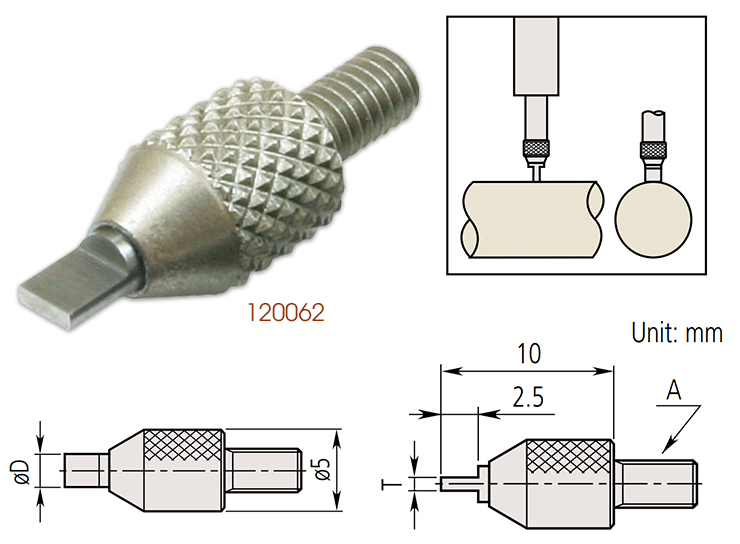 Kim đo đồng hồ so hình dẹp Mitutoyo phủ carbide