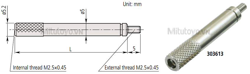 Thanh nối đầu đo đồng hồ so Mitutoyo