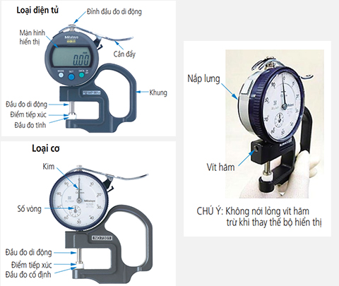 Những lưu ý, cách sử dụng đồng hồ đo độ dày Mitutoyo