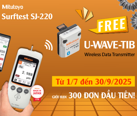 [TIN KHUYẾN MÃI] Mua Mitutoyo Surftest SJ-220 tặng ngay Bộ truyền dữ liệu không dây U-WAVE-TIB