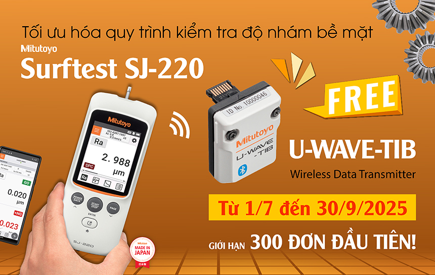 Mua Mitutoyo Surftest SJ-220 tặng ngay Bộ truyền dữ liệu không dây U-WAVE-TIB